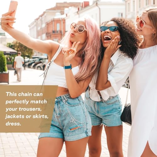 Vintage Pants Chain Belt for Women and Men, Star Layered Waist Chain with Rock Wallet Design, Jean Pocket Body Accessories