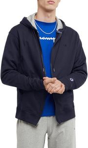 mens Powerblend Full-zip Hoodie Warm Up or Track Jacket (pack of 1) - Navy C Logo