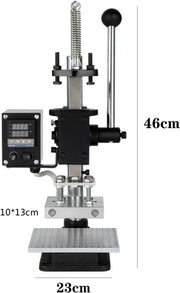 Hot Foil Stamping Machine, 10x13cm Digital Embossing Machine, Manual Tipper Stamper, with Full Scale & Positioning Slider for PVC Leather Paper Embossing
