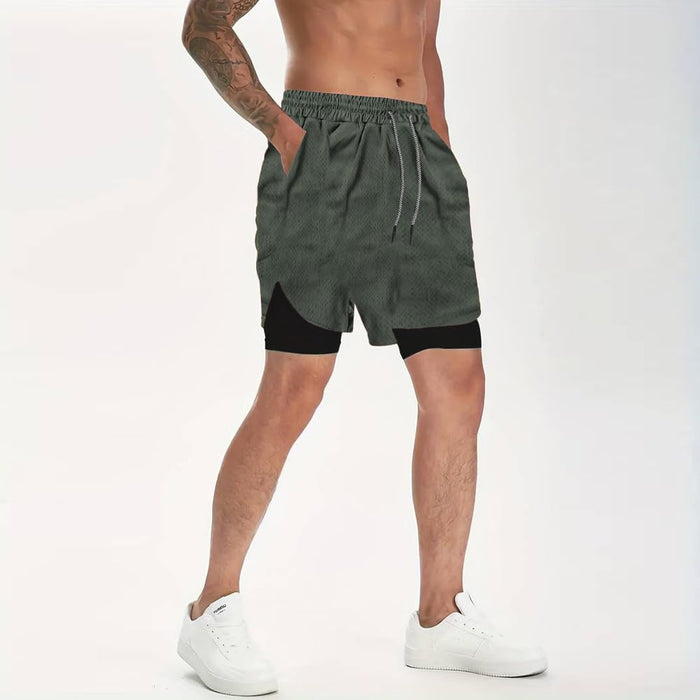 VITION Gym Shorts for Men, Men's Activewear Running Shorts,Drawstring Gym Shorts Men, 2 Layer Loose Athletic Shorts with 4 Pockets