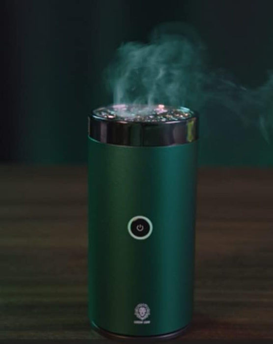 Green Lion Smart Bakhour Rechargeable Electric Car Incense Burner, USB-C Portable Mini Burner, Aluminum Alloy Design, Strong Power for Fast Burning, Long-Lasting Fragrance - Green