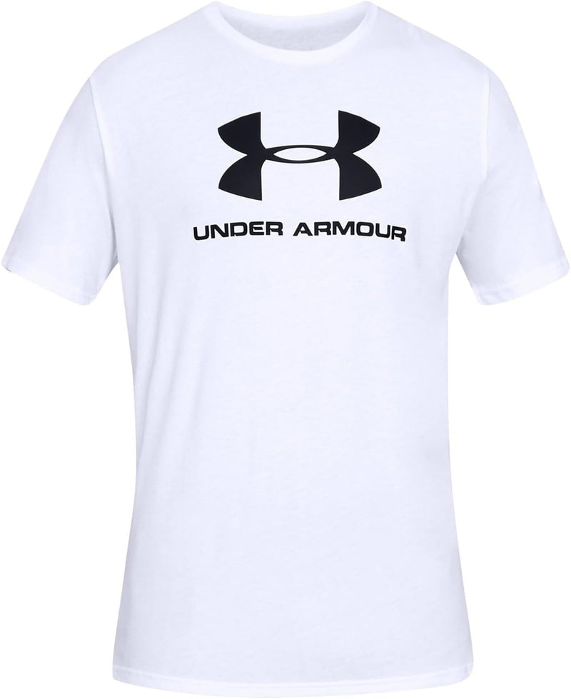 Men's UA SPORTSTYLE LOGO SS Short Sleeve (pack of 1) - White (100)/Black