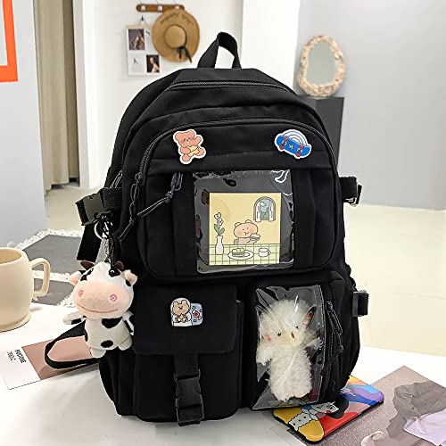 Cute Laptop Backpack School Bags for Girls 14-16, Kawaii Students Bag 15.6 Inch College Backpacks Travel Daypack Casual Rucksack Large Bookbags