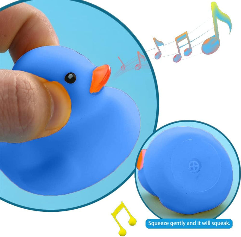 WAMSOLE 50PCS Super Mini Rubber Duck Bath Duck Toys for Toddlers Boys Girls,Squeak and Float Rubber Ducks in Bulk Baby Shower Duck Decorations Party Favors (1.6'')