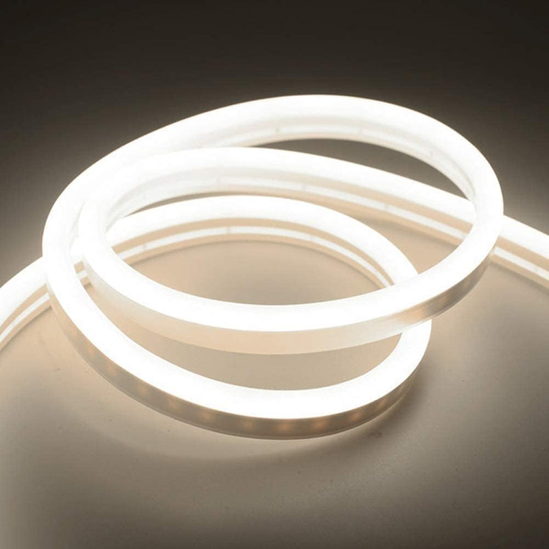 Premium quality Neon strip light LED Neon Strip Light Waterproof AC220V 2835 SMD for Home Lighting Kitchen Bed Outdoor Flexible Decoration with Connector (Warm Light, 5) - White Light 30.0 Meters