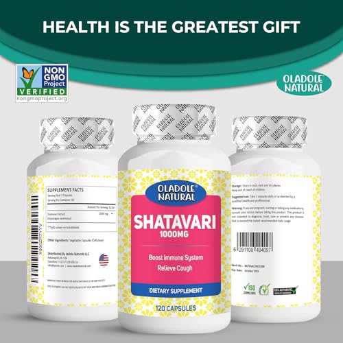 Oladole Natural Shatavari Supplement - 1000mg (120 Capsules) | Improve Hormonal Balance, Women's Reproductive Health, Immune & Inflammatory Support, Mental Clarity | Non-GMO, Gluten Free