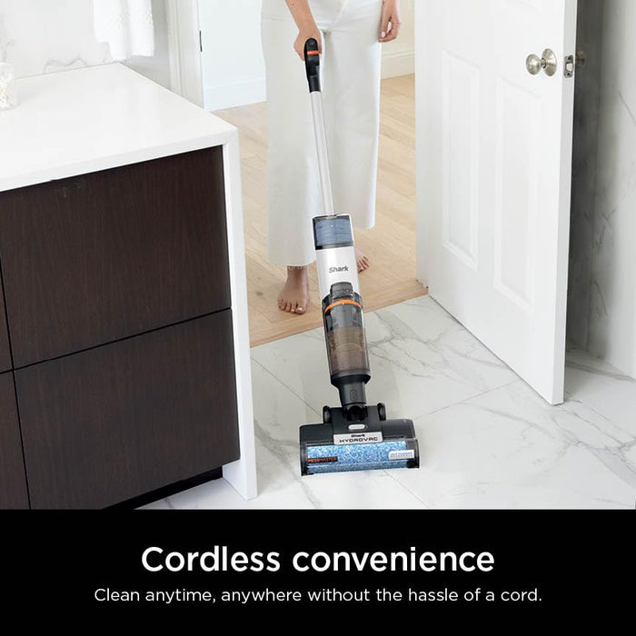 Shark Wet & Dry Vacuum Cleaner Universal Cordless Vacuum Cleaner for Hard Floors, HydroVac MessMaster, 3 in 1 Self-Cleaning System, High Suction Power with 2 Brush Rollers and 2 Solutions