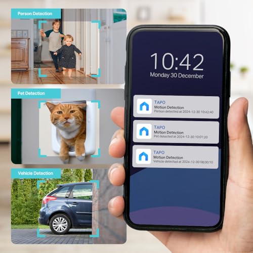 TP-Link Tapo Pan/Tilt 2K 4MP cctv Camera With 360°Rotational View| AI, Human, Pet, Vehicle, Baby Crying Detection |Night Vision| 2-Way Audio| Safe Storage|Control via Google Assistant & Alexa (TC72)
