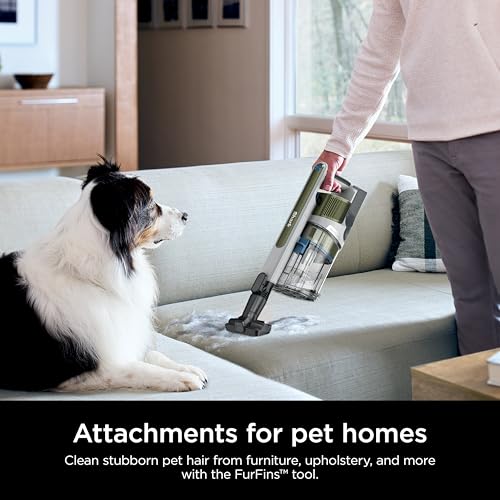 Shark PowerPro Flex Pet Cordless Vacuum, FloorDetect Technology, MultiFLEX Wand, HEPA Filter, for Carpets & Hard Floors, Up to 50-Minute Runtime, Powerful Pet Hair Pickup, Rechargeable, Olive, IZ387H