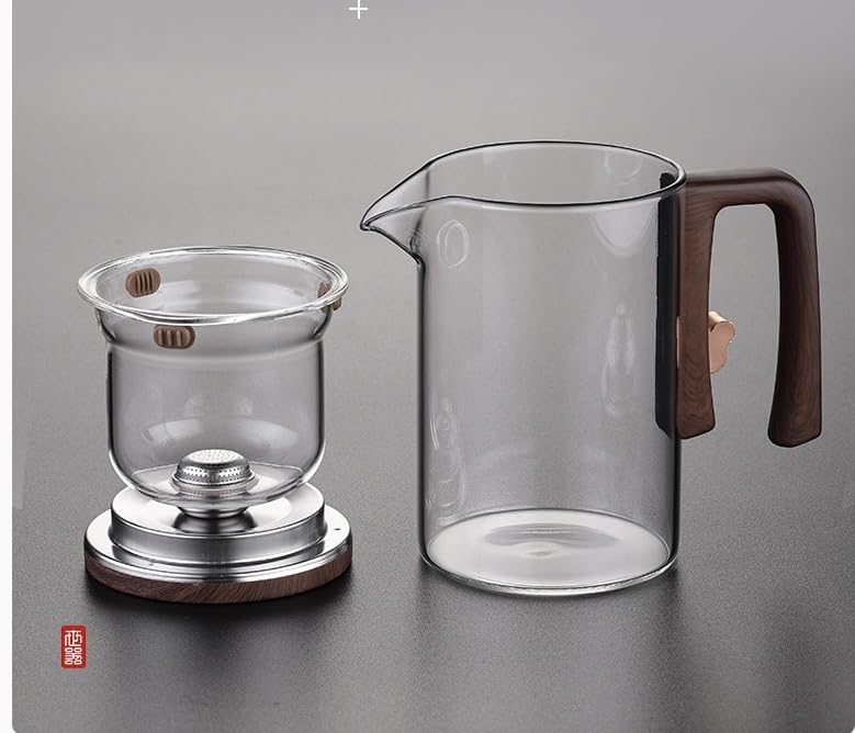 SLEEPHEADÂ®Enchanti Tea Pot,Water Separation Glass Teapot,Filter Teapot with Dual Infusers,Enchantipot Magic Tea Pot,Glass Teapot with Strainer,Infuser,Automatic Magnetic Teapotï¼Œheat Resistant (520ml)