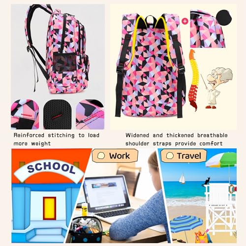 Geometric Print Girls Boys Backpacks for Kids Primary School Bags