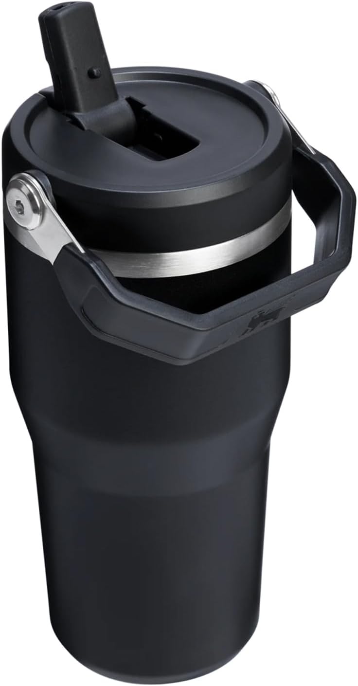 Ice Flow GO 600ml/20oz Flip Straw Wtr Btl Black 2.0