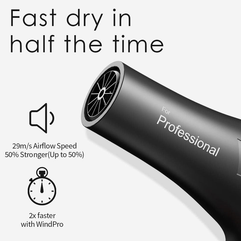 Faszin Ionic Hair Dryer, Salon Professional Blow Dryer 2400W AC Motor Fast Drying with 2 Speed, 3 Heat Setting, Cool Button, with Diffuser, Nozzle, Concentrator Comb for Curly and Straight Hair