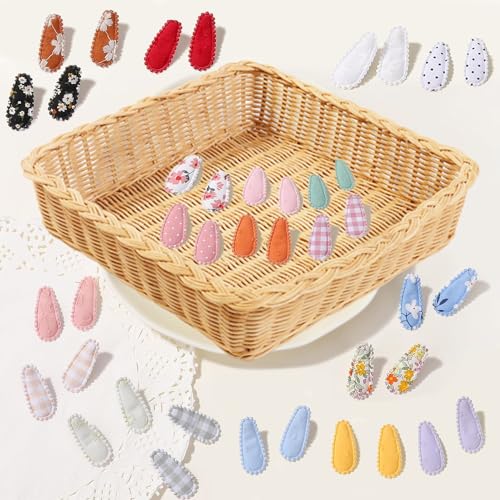 40 PCS Snap Hair Clips for Girls Flower Patterns Girl Hair Clips Floral Print Toddler Hair Clips Baby Hair Clips Cute Baby Girls Fine Hair Barrettes Hair Accessories for Infants Toddler Baby Girls