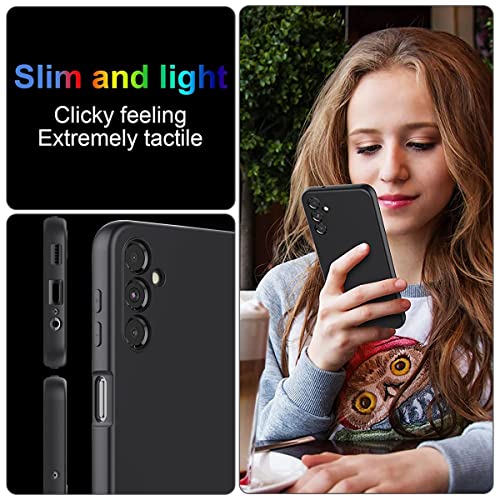 T Tersely Liquid Silicone Case for Samsung Galaxy A24 4G/5G, Suitable for Wireless Charger Shockproof & Scratch Soft Case Cover with Liquid Silicone Rubber Skin, Black