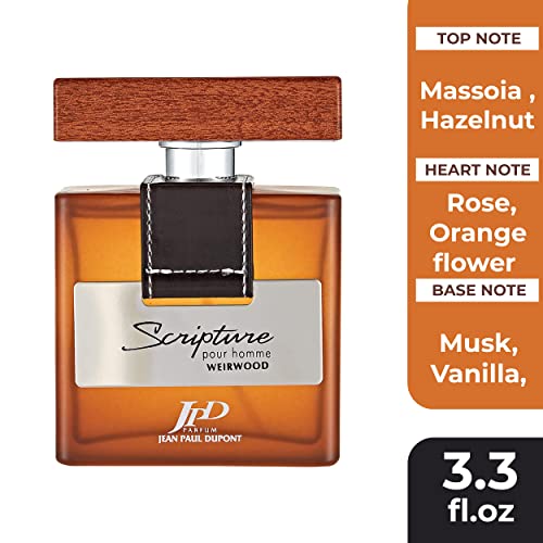 Jean Paul Dupont (JPD) Scripture Weirwood - 2 Pieces Promo Pack for Men - Eau de Toilette 100ml + Body Spray 200ml - Gift for Him - Perfume Gift Set - Oriental, Floral and Woody notes