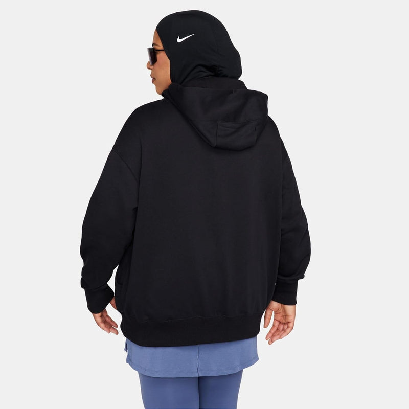 Women's W Nsw Phnx Flc Fz Os Hoodie Sweatshirt - BLACK/(SAIL)