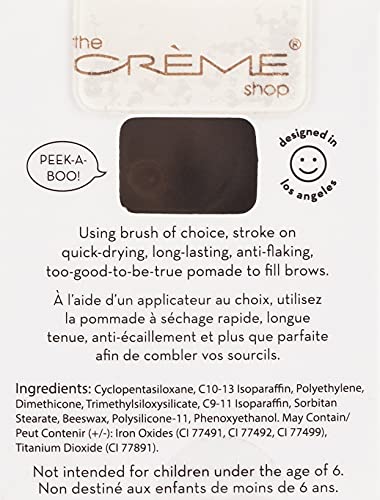 The Crème Shop Ash Brown Eyebrow Gel Pomade. Brow Tint for Setting, Styling, Sculpting. Made in Korea -Eyebrow PomPom, Taupe