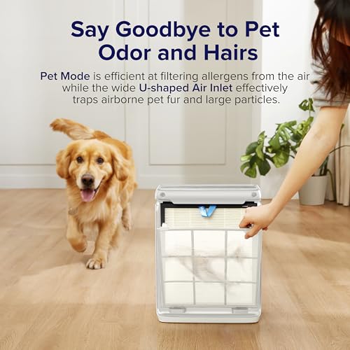 LEVOIT Smart HEPA Air Purifier Vital 100S, Washable Filter, Air Quality Sensor, Pet Mode, Quiet 23dB, Covers 52m², Removes 99.97% Dust, Pollen, Pet Dander, Odours, Smoke for Home, Bedroom, Office