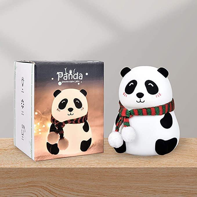 Desidiya Panda Touch Silicone Lamp - Multicolor Rechargeable Night Light for Kids, Birthday Gift for Girls and Boys - Close Eye