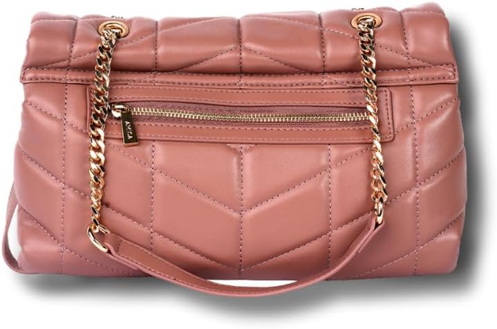 Natalia Soft Puffer Quilted Leather Women's Crossbody Handbag with Gold Chain
