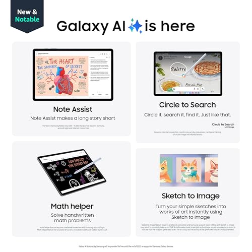 SAMSUNG Galaxy Tab S10 Plus 12.4�?� 512GB, Android Tablet, Circle to Search, Sketch to Image, Durability, Long Battery Life, AMOLED 2X Screen, S Pen Included, US Version, 2024, Platinum Silver