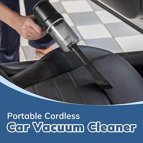 Gorunning Handheld Car Vacuum Cleaner, Mini Car Vacuum Rechargeable, 9000PA 120W High Power, 2 in 1 Air Duster with LED Light, Portable Vacuum Cleaner for Car, Home, Office, Pet, Black