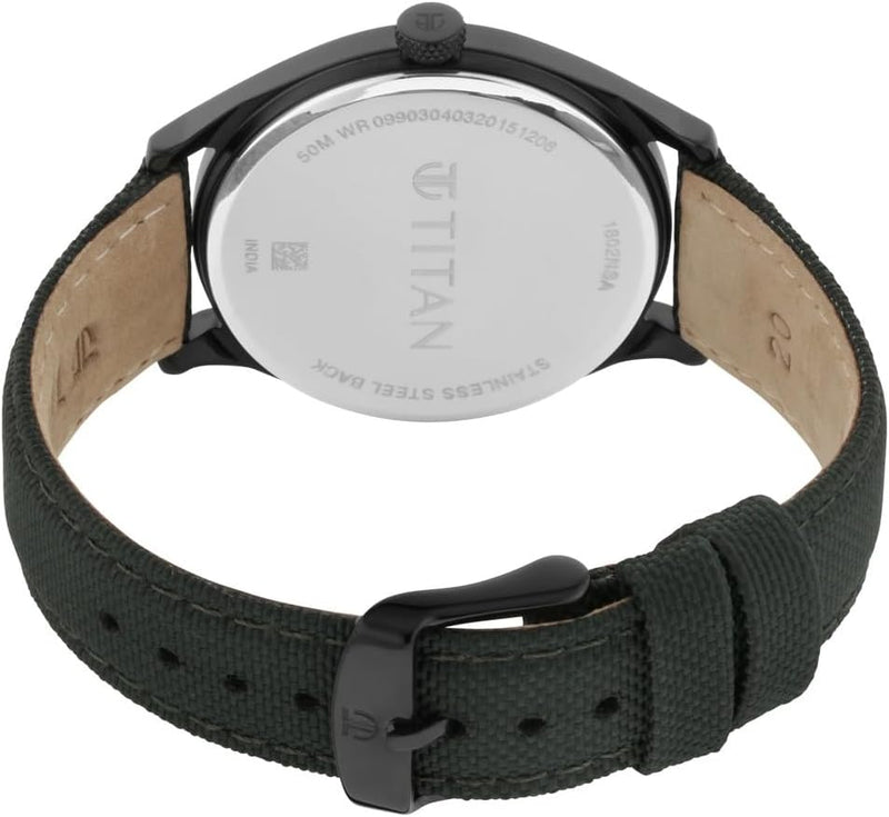 Neo V Dark Blue Dial, Green Fabric Strap Analog Round Watch for Men's