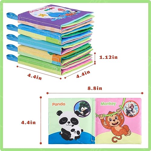 Baby Bath Books, Fabric Soft Baby Waterproof Cloth Books, Toddler Early Education for Tool, Infants Perfect Shower, Kids Bath Toys Birthday Gift