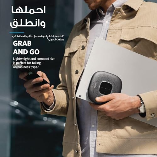 Anker Conference Microphone, PowerConf Bluetooth Speakerphone with 6 Mics, Enhanced Voice Pickup, 24H Call Time, USB C, Computer Conference Speaker Compatible with Leading Platforms, For Home Office