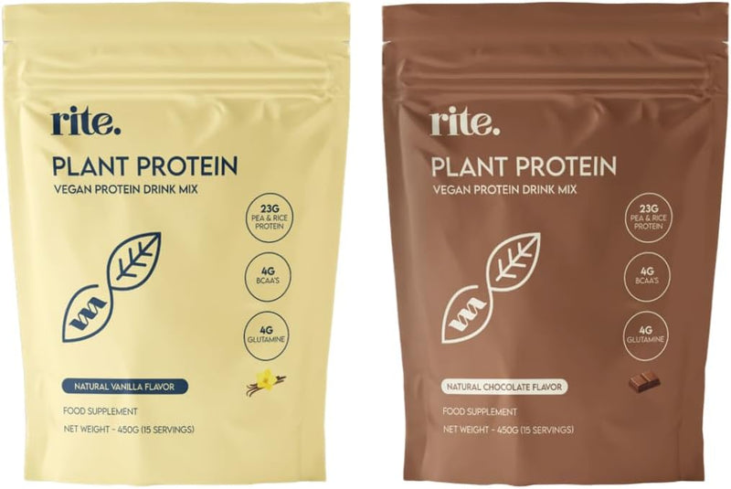 Performance Protein - Vegan Protein Powder with 23g Plant-Based Protein, 4g BCAAs & 4g L-Glutamine. Perfect anytime & post workout. Tastes great with just water Vanilla Flavour (15 Servings). - 2-Pack Bundle 450.0
