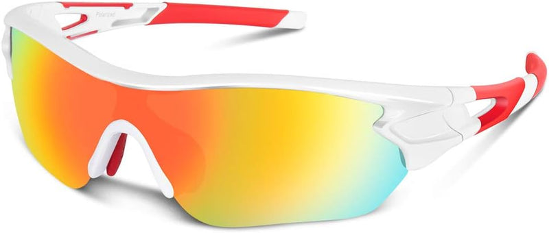 BEACOOL unisex-adult 7188 Sunglasses (pack of 1) - White Red
