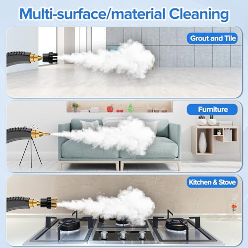2500W Steam Cleaner - High Temperature Pressurized High Pressure Steamer for Cleaning, Portable Handheld Steam Cleaners for Home Use, Car Detailing, Upholstery, Kitchen, Bathroom, Grout and Tile