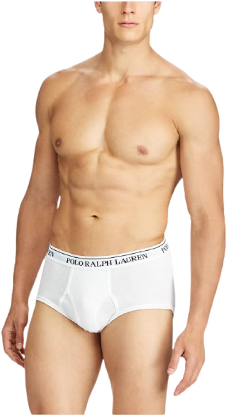 mens Classic Fit Cotton Mid-rise Briefs Briefs (pack of 4) - White/Cruise Navy