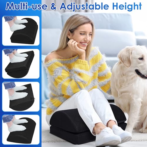 Adjustable Foam Foot Rest for Under Desk at Work, Under Desk Footrest Ergonomic Foam Foot Rest Desk Foot Cushion for Office, Work, Gaming, Computer, Gift, Office Accessories Back & Hip Pain Relief