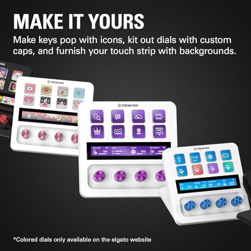Elgato Stream Deck + White, Audio Mixer, Production Console and Studio Controller for Content Creators, Streaming, Gaming, with customizable touch strip dials and LCD keys, works with Mac and PC