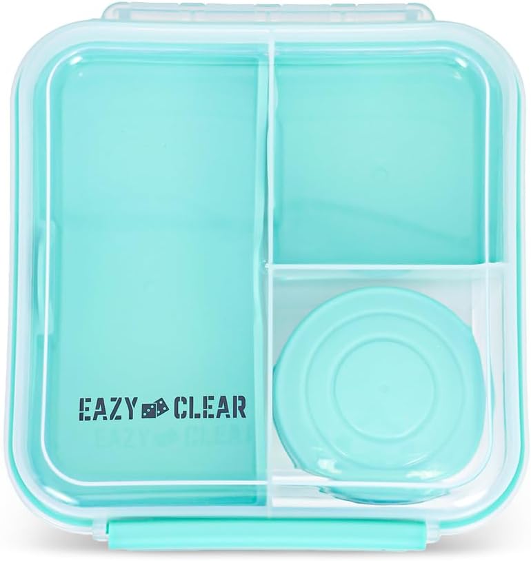 3/4/5 Compartment Convertible 1250ml Bento Lunch Box with 150ml Gravy Bowl - Green
