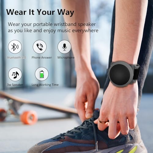 Wearable Bluetooth Speaker with 17 White Noise Sound Options, TWS Speaker Built-In Microphone, Clip-On Noise Machine, Waterproof Portable Speaker for Outdoor Activities, Hiking, and Running – Grey