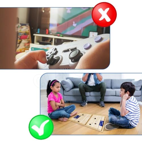 Clapjoy Slingo Fastest Finger First Board Game for Adults & Kids Wooden String Hockey Game Sling Puck Board Hockey Toy Perfect for Family Entertainment, Birthday Party, Christmas Gift