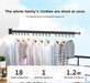 TTEDOYE Folding Clothes Hanger Wall Mount Cloth Drying Rack Retractable Home Laundry Clothesline For Balcony Bedroom Trifold Hole free clothes rack