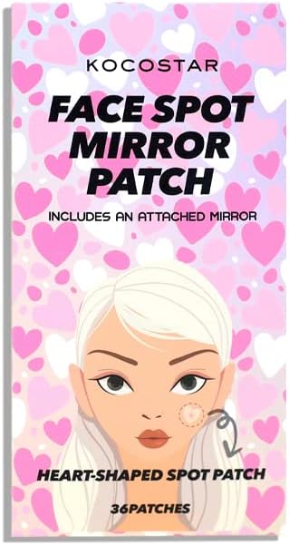 Kocostar Heart Shape Face Spot Patch With Attached Mirror Targeted Treatment For Blemishes Convenient Application 3Pouch/12 Spot Patches