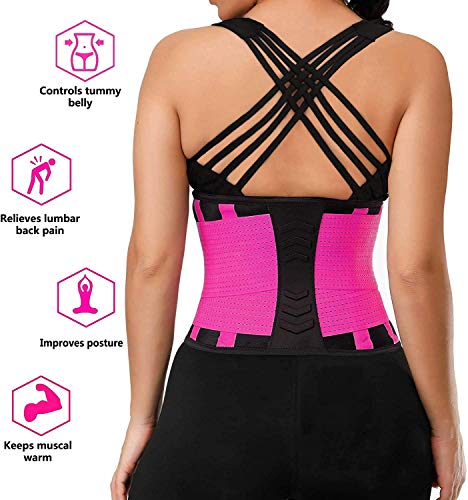 YIANNA Waist Trainer Belt for Women Waist Trimmer Weight Loss Workout Fitness Back Support Belts