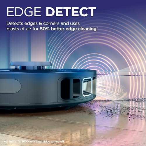 Shark Detect Pro Self-Empty Robot Vacuum with NeverStuck Technology, Auto Deep-Clean Carpets & Hardfloors, 30 Day Capacity HEPA Bagless Base, for Pet Hair, WiFi Black (AV2820S)