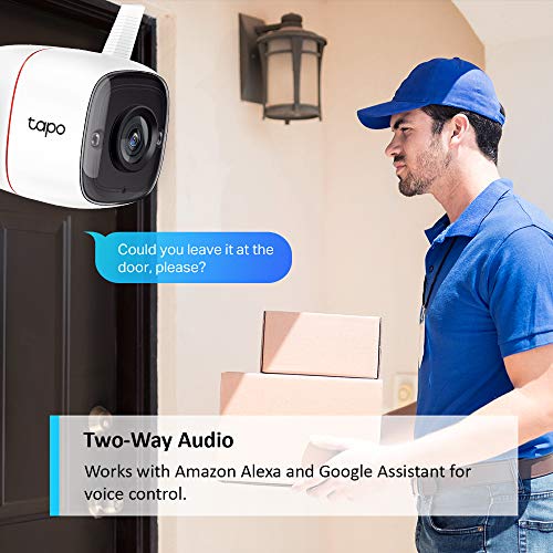 Tapo 2K Outdoor Security Camera, Motion Detection, IP66 Weatherproof, Built-in Siren, 2-way Audio, 3MP, Night Vision, Cloud &SD Card Storage, Works with Alexa & Google Home (Tapo C310)