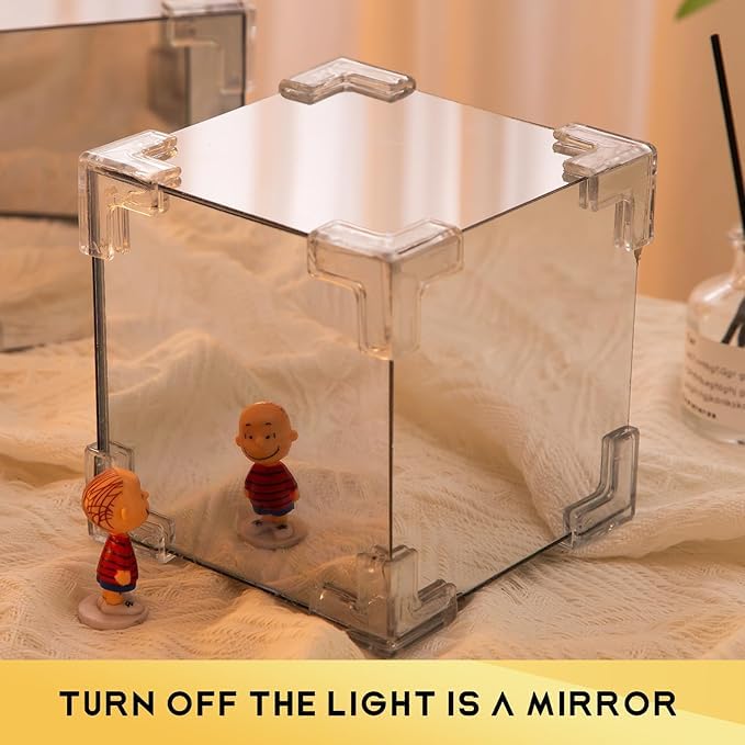 Tazweeq Tulip Night Lamp, Bedroom LED Decorative Night Lamp, Handmade DIY Rubik's Cube Tulip Table Lamp and Mirror 2 in 1, Exquisite Birthday Gifts