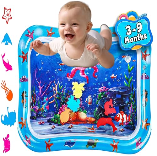 Jestilo Inflatable Tummy Time Water Mat Baby – Infant and Toddler Play Sensory Toys for Early Development Activities | Age 3 to 12 Months