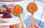 Bamboo Forks 9cm,(50pcs) Mini Food Picks for Party, Banquet, Buffet, Catering, and Daily Life. Two Prongs - Blunt End Toothpicks for Appetizer