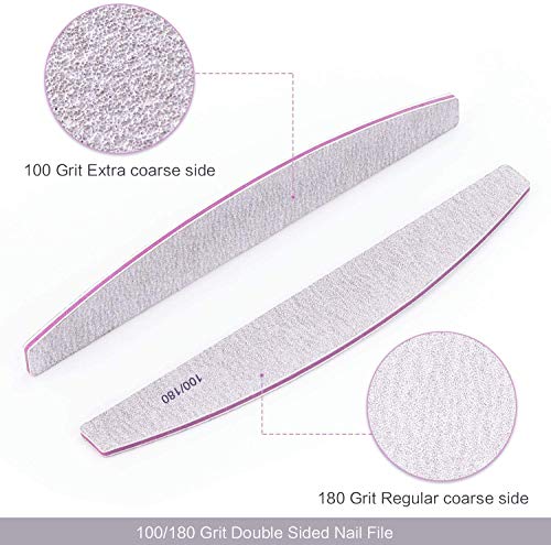 Starthi Nail File 10 PCS Professional Nail Files Double Sided Emery Board(100/180 Grit) Nail Styling Tools Pet Grooming Tools for Home and Salon Use