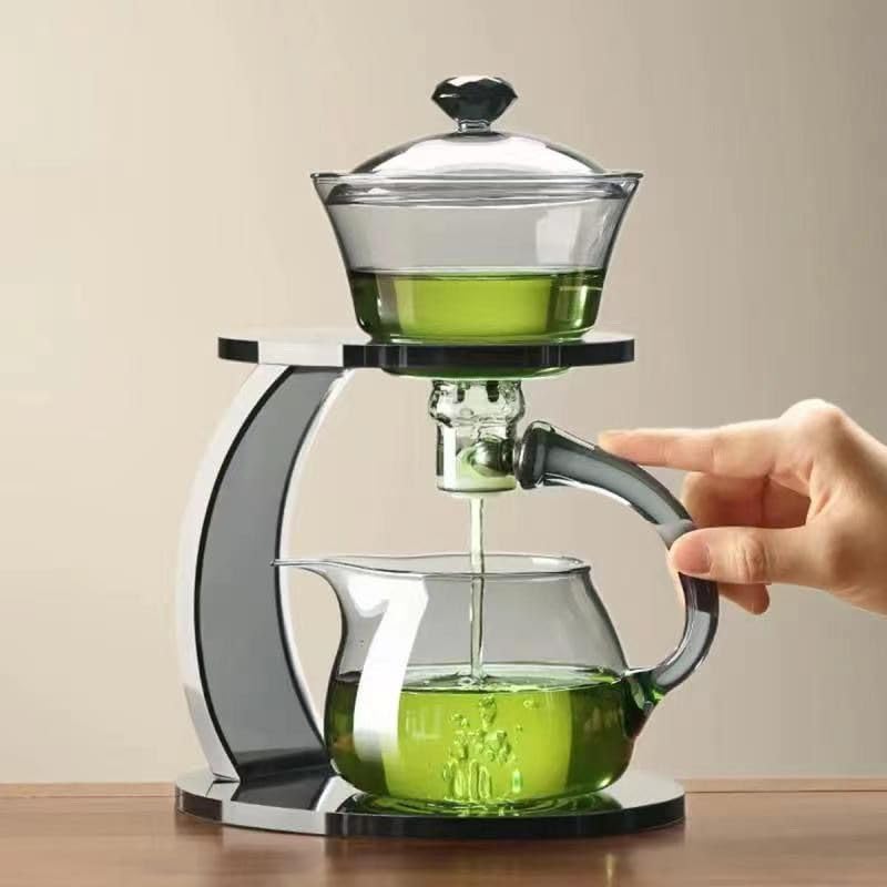 Borosilicate Glass Teapot Stovetop safe ï¼ŒLoose Leaf and Blooming Tea Maker, Christmas GiftGlass Tea Kettle with glass Handle, for Women and Adult (cixi black)
