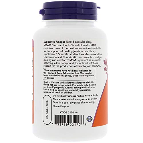Now Foods Glucosamine And Chondroitin With Msm, 90 Capsules, 200 Grams